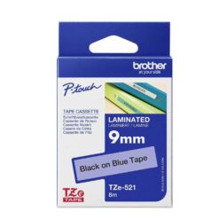 Märktejp Brother TZE521 Svart Text/Blå 9 mm