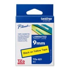 Märktejp Brother TZE621 Svart Text/Gul 9 mm