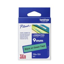 Märktejp Brother TZE721 Svart Text/Grön 9 mm