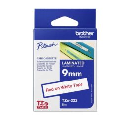 Märktejp Brother TZE222 Röd Text/Vit 9 mm