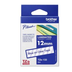 Märktejp Brother TZE133 Blå Text/Transp 12 mm
