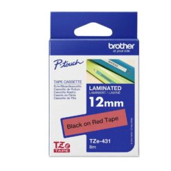Märktejp Brother TZE431 Svart Text/Röd 12 mm