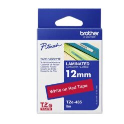 Märktejp Brother TZE435 Vit Text/Röd 12 mm