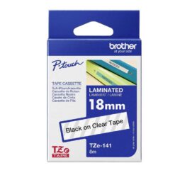 Märktejp Brother TZE141 Svart T/Transp 18 mm
