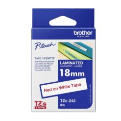 Märktejp Brother TZE242 Röd Text/Vit 18 mm