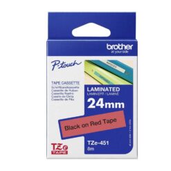 Märktejp Brother TZE451 Svart Text/Röd 24 mm