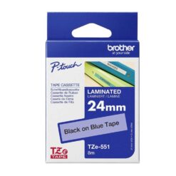 Märktejp Brother TZE551 Svart Text/Blå 24 mm