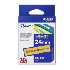 Märktejp Brother TZEB51 Svart T/Or. Neon 24 mm