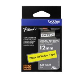 Märktejp Brother TZES631 12 mm Sv/Gul Extra fäs