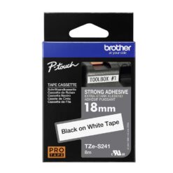 Märktejp Brother TZES241 18 mm Sv/Vit Extra FÄS
