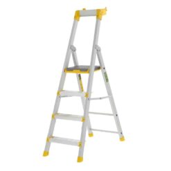 Wibe Trappstege 55-PN 4 steg – proffsstege med halkskyddad plattform och ergonomiska stegfronter